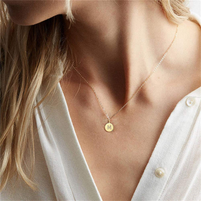 [Australia] - Tiny Double-sided Initial Alphabet Pendant Necklace Personalized 18K Gold Plated A-Z Letter Clavicle Chain Cubic Zircon Dainty Necklaces For Women Girls Jewelry Gift Golden B 