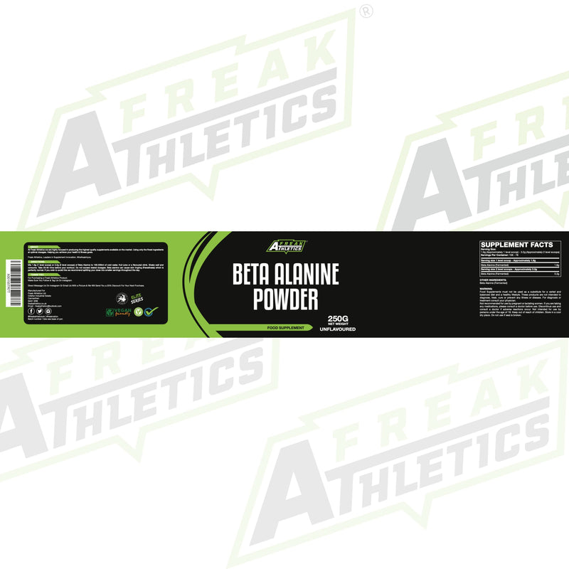 [Australia] - Beta Alanine Powder 250g by Freak Athletics - Premium Beta Alanine Supplement for Strength & Endurance - Suitable for Men & Women - UK Made 