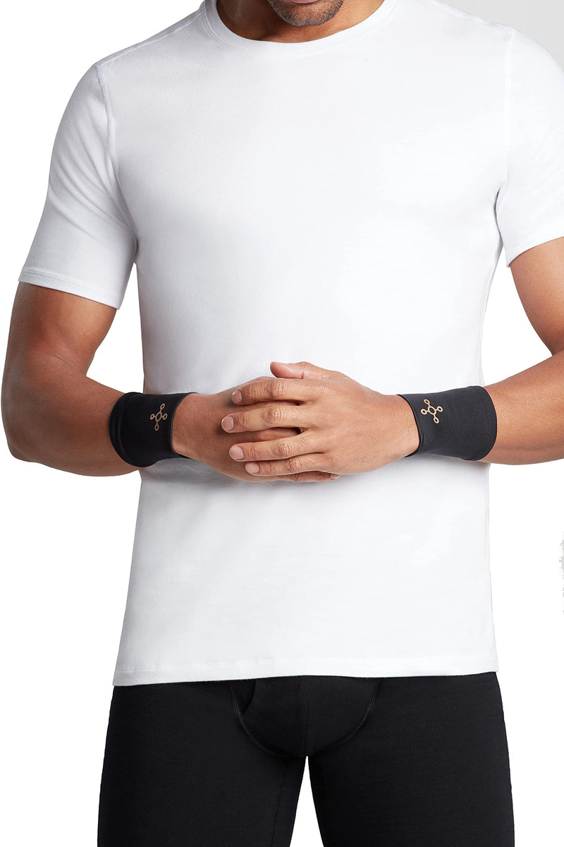 [Australia] - Tommie Copper Unisex Core Compression Wrist Sleeve - Black, Small 