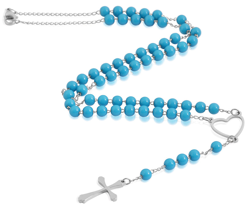 [Australia] - EDFORCE Stainless Steel and Turquoise Rosary 