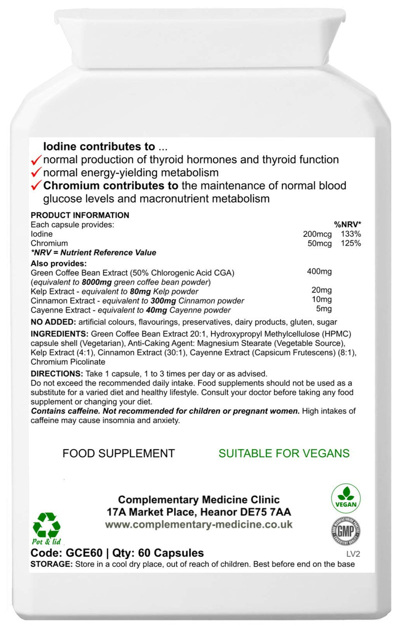 [Australia] - Complementary Supplements | Green Coffee Bean Complex | MAX Strength 50% Chlorogenic Acid CGA | Herbal Formula | Metabolism Weight Loss & Cravings Management Support | Vegan | 60 Capsules 