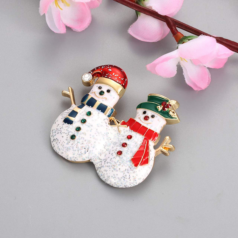 [Australia] - Christmas Brooch Pins For Women Girls Winter Snowflake Reindeer Deer Snowman Happy Holiday Boots Christmas Tree Crystal Brooches Set 6 Pack 