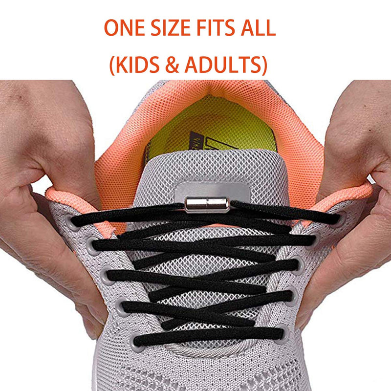 [Australia] - 4 Pairs No Tie Shoelaces Tieless for Adult,Kids,Elderly Sneaker Fits Many Shoes 4 Pairs(metal Connectors) 