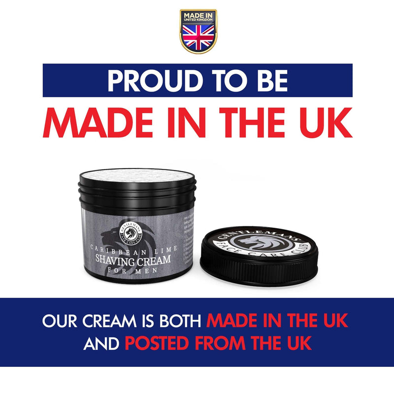 [Australia] - Lime Shaving Cream - Luxury Shave Cream From Gentlemans Face Care Club - Large 90 Day Supply 150ml Pot + 100% Money Back Guarantee (Caribbean Lime) 