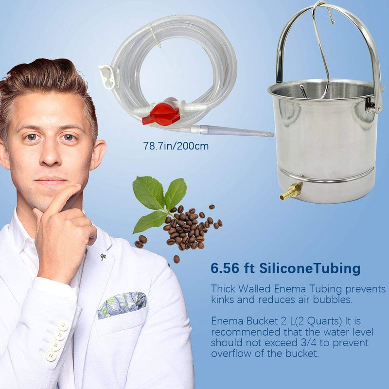 [Australia] - Smokitcen Coffee Enema Bucket Kit Stainless Steel 2 Quart Capacity for Cleansing Detox Enemas 