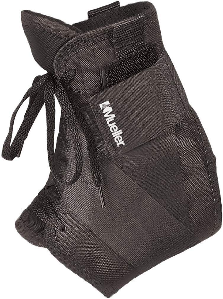 [Australia] - Mueller Soft Ankle Brace with Straps, Black, Large, Women's 12-14, Men's 13-15 Large Women's 12-14, Men's 13-15 