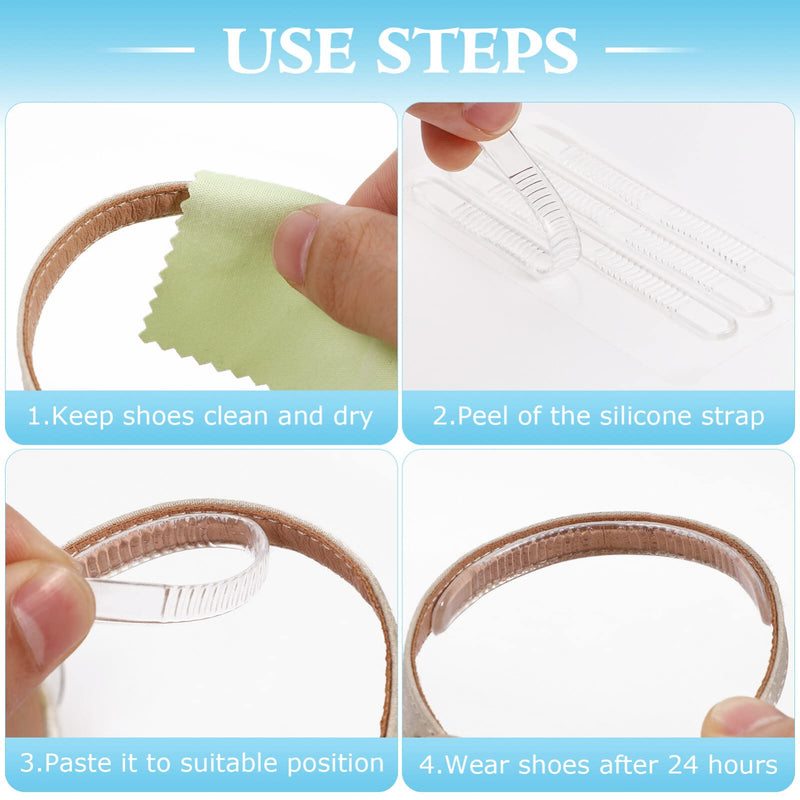 [Australia] - MILISTEN 16pcs Shoe Back Heel Inserts Silicone Gel Heel Protectors Anti Slip Shoe Cushion Liner Grips for Sandals High Heel Blisters 