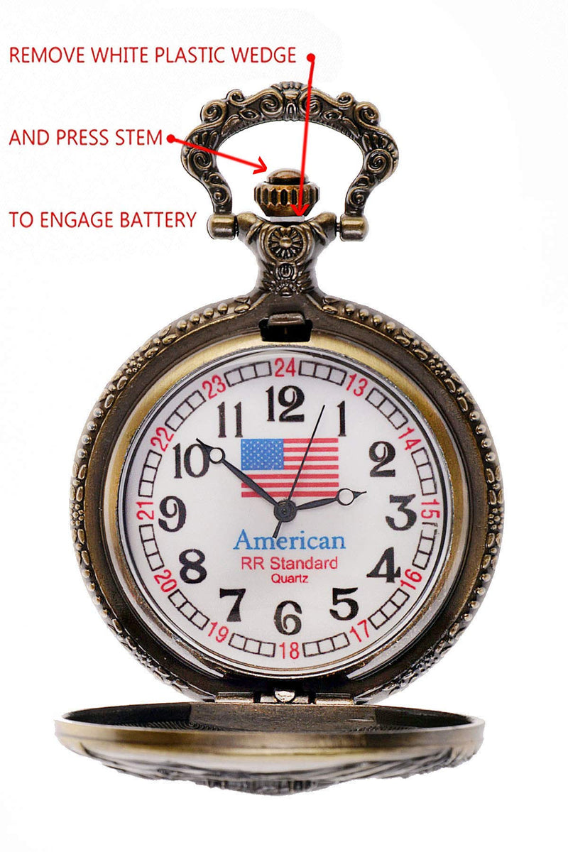 [Australia] - North American Railroad Approved, Railway Regulation Standard, Historical Train Pocket Watch"150th Aniversary USA" Japanese Movement"Steam Engine #"1" (of 5 Watch Collection) 