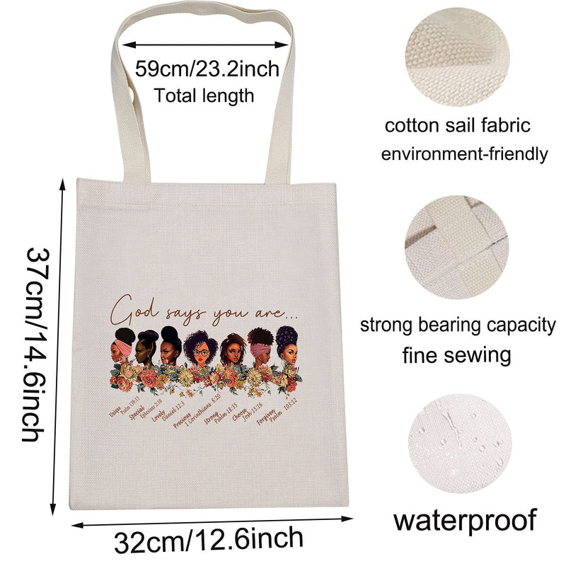 [Australia] - LEVLO African American Cosmetic Make up Bag Black Girl Gift God Says You are Unique Special Lovely Chosen Forgiven Makeup Zipper Pouch Bag American African Black Live Matter Gift, God Says Tote, 