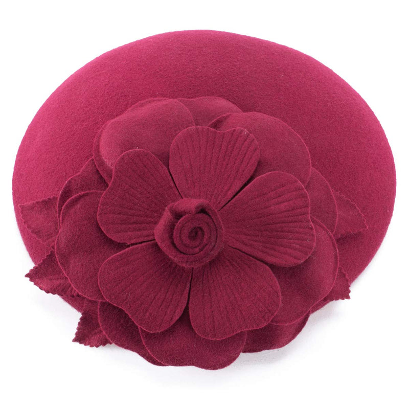 [Australia] - Lawliet Flower Womens Dress Fascinator Wool Pillbox Hat Party Wedding A083 Burgandy 