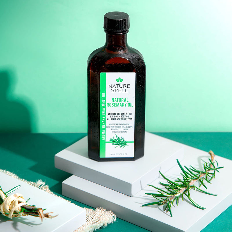 [Australia] - Nature Spell Rosemary Oil for Hair & Skin 150ml – Rosemary Oil for Hair Growth – Treat Dry Damaged Hair to Target Hair Loss – Body Oil for Dry Skin – Made in the UK 