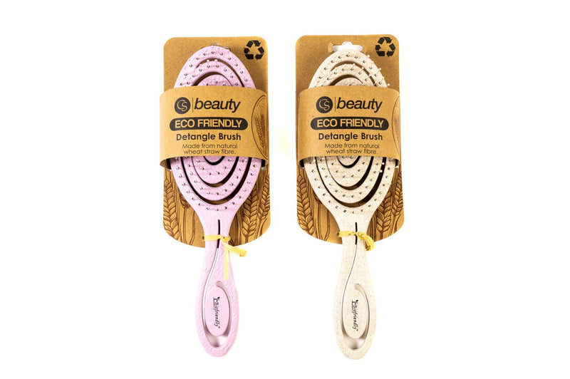 [Australia] - CS Beauty Eco Friendly Straw Hairbrush, Flexible Soft Pin Bristles, Detangling Wet/Dry Hair, Head Massaging Pro Pink 