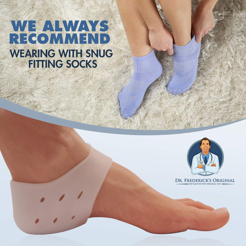 [Australia] - Dr. Frederick's Original Gel Heel Protectors - 4 Pieces - Heel Guards - Heel Spur Relief - Cracked Heels - Plantar Fasciitis - Heel Booties & Pads 