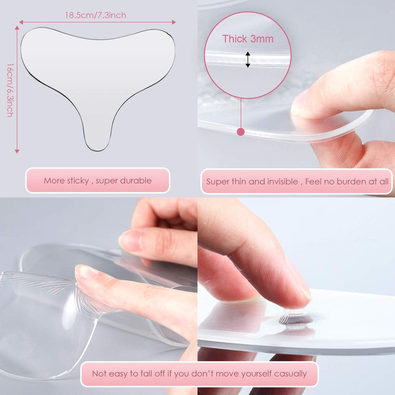 [Australia] - 2 Pieces Reusable Silicone Chest Pads, Decollete Pads Chest Wrinkle Pads Anti Wrinkle Remover for Preventing Wrinkles and Smoothing Skin 