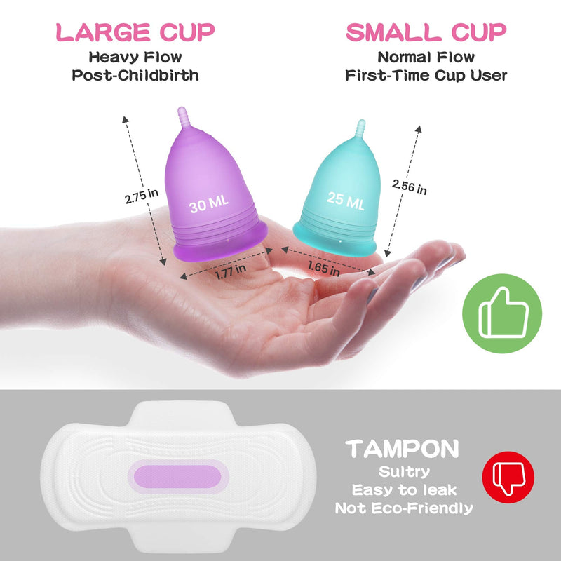 [Australia] - Menstrual Cup Kit, YTYOMUR Menstrual Cup Set with Two Reusble Period Cups, Compact Design - Easy to Hide to Avoid Embarrassment, Travel Friendly 