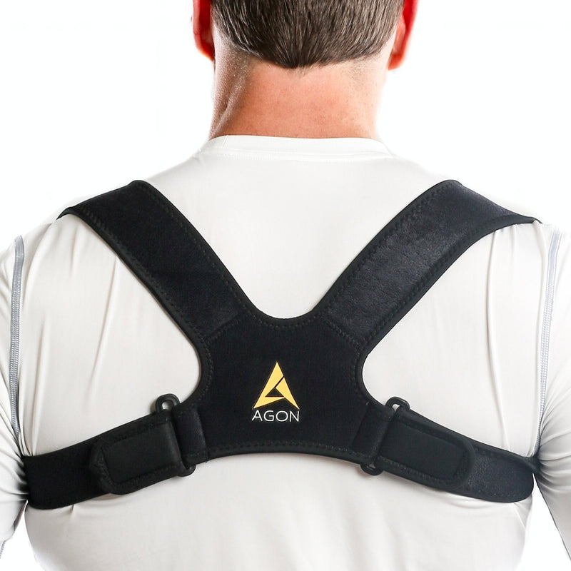 [Australia] - Agon® Posture Corrector Clavicle Brace Support Strap, Posture Brace Medical Device to Improve Bad Posture, Thoracic Kyphosis, Shoulder Alignment Upper Back Pain Relief for Men and Women S/M 