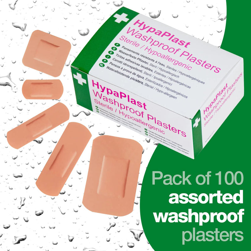 [Australia] - Safety First Aid Group HypaPlast Pink Washproof, Assorted (100) Sterile Hypoallergenic Assorted (100) 