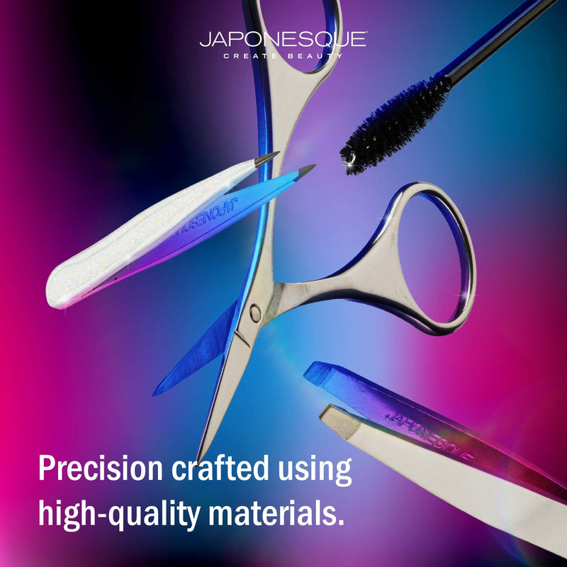 [Australia] - JAPONESQUE Brow Perfecting Kit, Beauty Scissors, Full-Size Slant Tweezers, Mini Tweezers, and Spoolie 