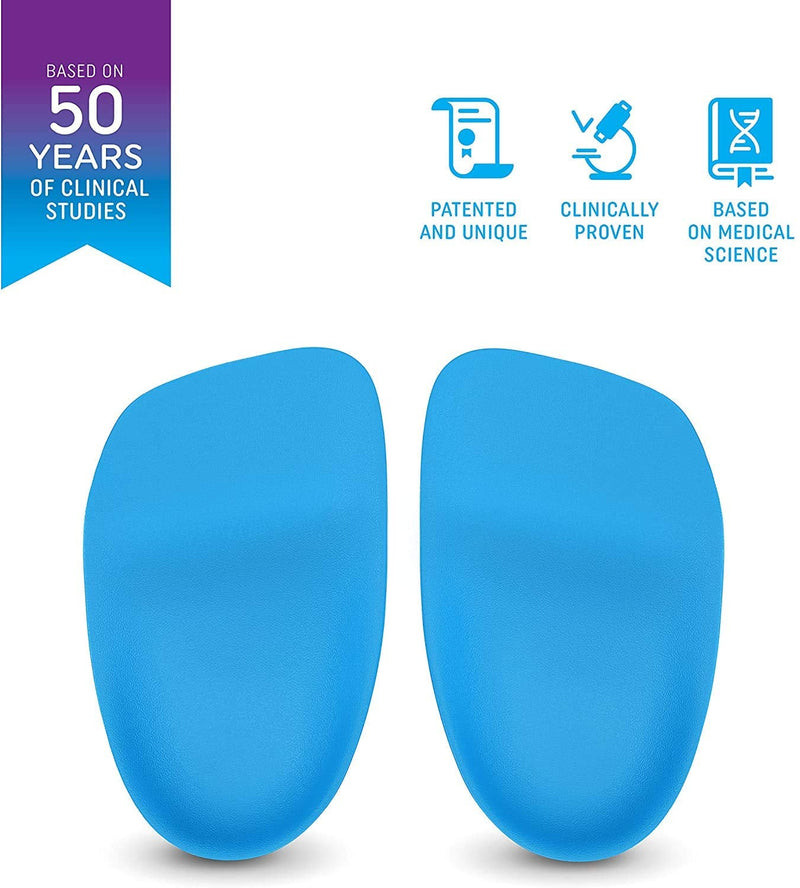 [Australia] - Heel That Pain Plantar Fasciitis Insoles | Heel Seats Foot Orthotic Inserts, Heel Cups for Heel Pain and Heel Spurs | Patented, Clinically Proven, 100% Guaranteed | Blue, Medium (W 6.5-10, M 5-8) Blue Firm Rubber Medium (Women's 6.5-10, Men's 5-8) 