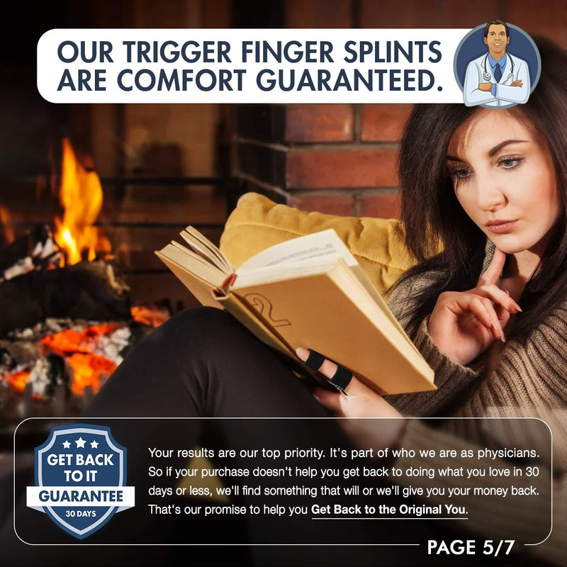 [Australia] - Dr. Frederick's Original Trigger Finger Splint - 2 Pieces - Doctor-Developed Design Fits Index Finger - Middle Finger - Ring Finger 