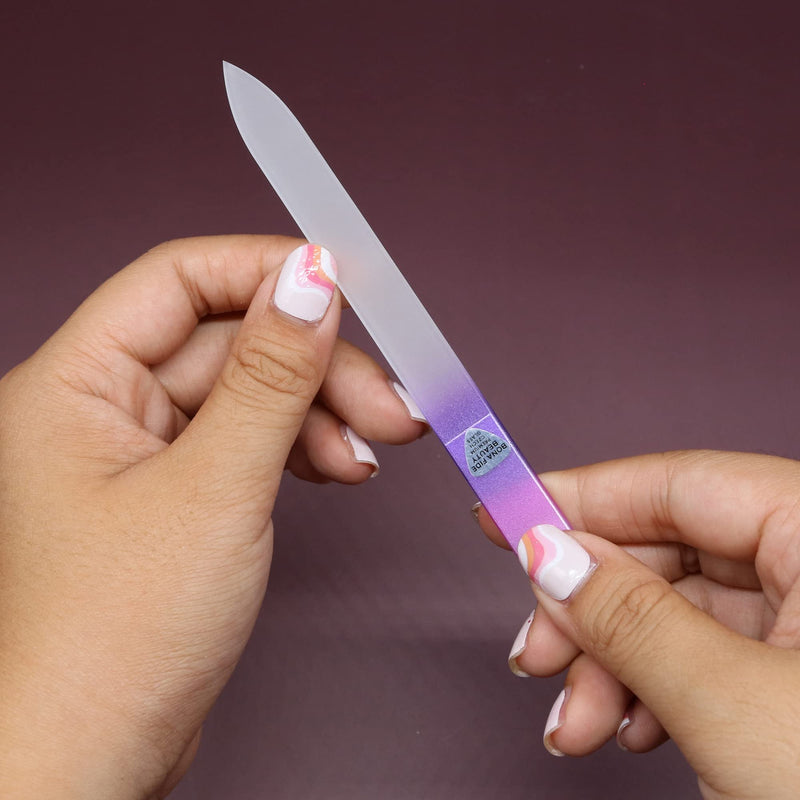 [Australia] - Glass Nail Files for Natural Nails, Fingernail Files, Manicure Set Nail Care, Gentle Comfortable Filing, Leaves Nails Smooth - Bona Fide Beauty 10-Piece Premium Czech Crystal Nail Files 10 Count (Pack of 1) 