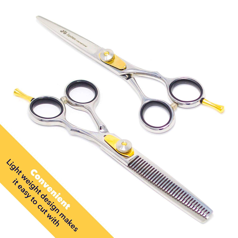 [Australia] - Equinox Professional Razor Edge Series - Hair Cutting and Thinning/Texturizing Scissors/Shears Set - 6.5 Inches - Stainless Steel 