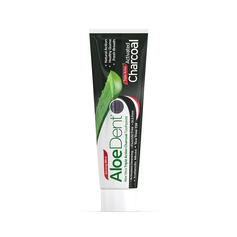 [Australia] - AloeDent, Charcoal Toothpaste Fluoride Free, Natural Action, Vegan, Cruelty Free , SLS Free, Whitening, Healthy Gums , 100ml 