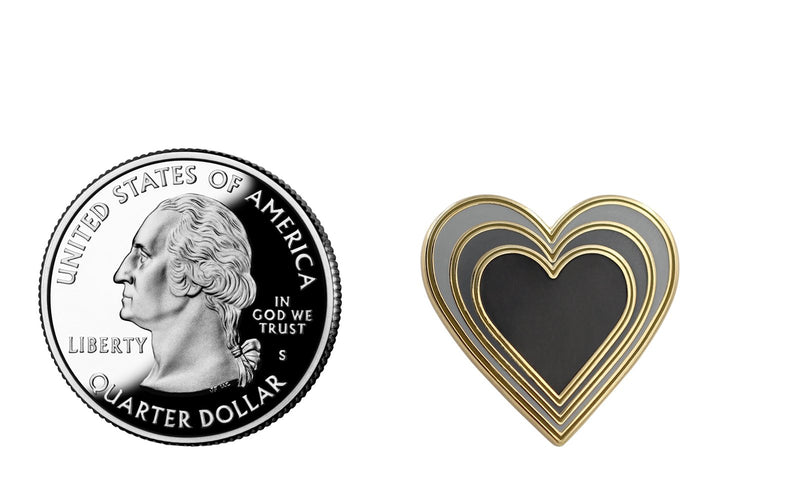 [Australia] - REAL SIC Radiant Heart Enamel Pin - Heart Emoji Valentine's Sweetheart Gift - Red & Black Variations, Boyfriend or Girlfriend Couple's Gift Pin for Hats, Backpacks, Jackets, Bags & Tops 