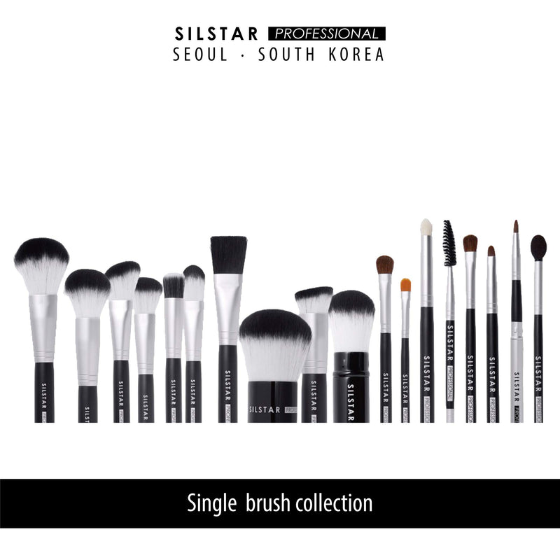 [Australia] - SILSTAR PROFESSIONAL ROUND ANGLED FLAT FOUNDATION BRUSH WITH HANDLE MADE OF NATURAL BIRCH WOOD, MADE IN KOREA 009 