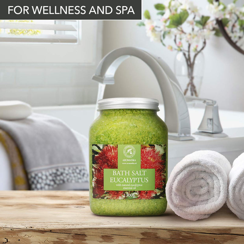 [Australia] - Sea Salt Eucalyptus with Natural Eucalyptus Essential Oil 1300g - Eucalyptus Bath Salts - Best for Good Sleep - Stress Relief - Beauty - Relaxing - Bathing - Body Care 