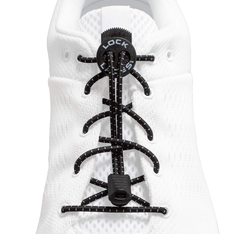 [Australia] - Lock Laces - Elastic No Tie Shoelaces, One Size Fits All, for Kids and Adults, Elastic No Tie Shoe Laces Black 