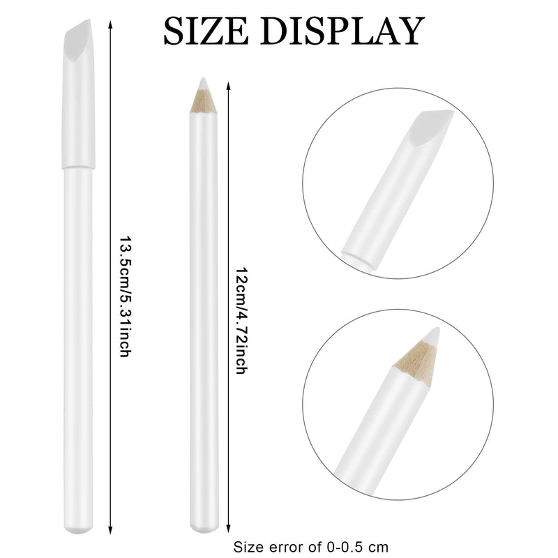 [Australia] - 10 Pieces White Nail Pencils 2-In-1 Nail Whitening Pencils French Manicure Pen with Cuticle Pusher Cap for DIY Nail Art Manicure Supplies 