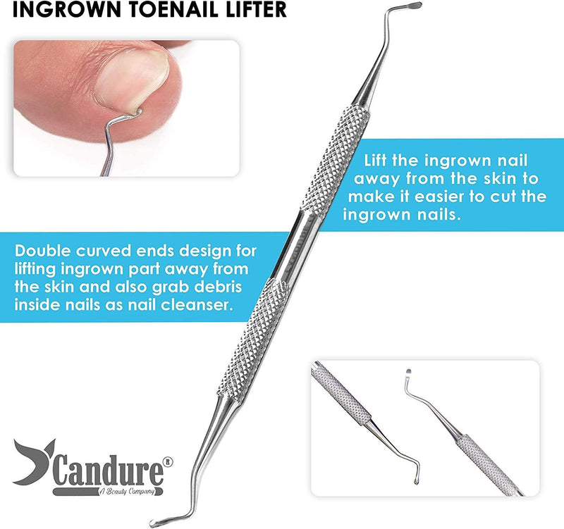 [Australia] - CANDURE Nail Clippers Cutters Nippers for Thick Toenails Plus Nail Clippers for Fingernails Podiatry Instruments Clippers with Ingrown Toe Nail File Improved Quality 