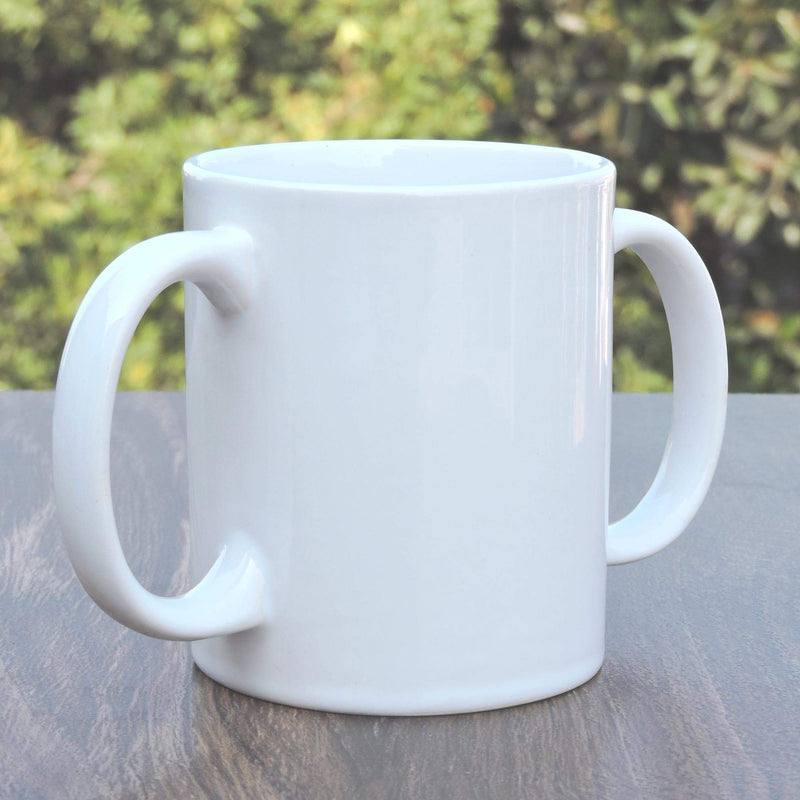 [Australia] - Dual Handle Mug to Aid Tremors, MICROWAVE SAFE, 11.83 US Fl. Oz. (350 Ml), BPA-FREE - WHITE Color 