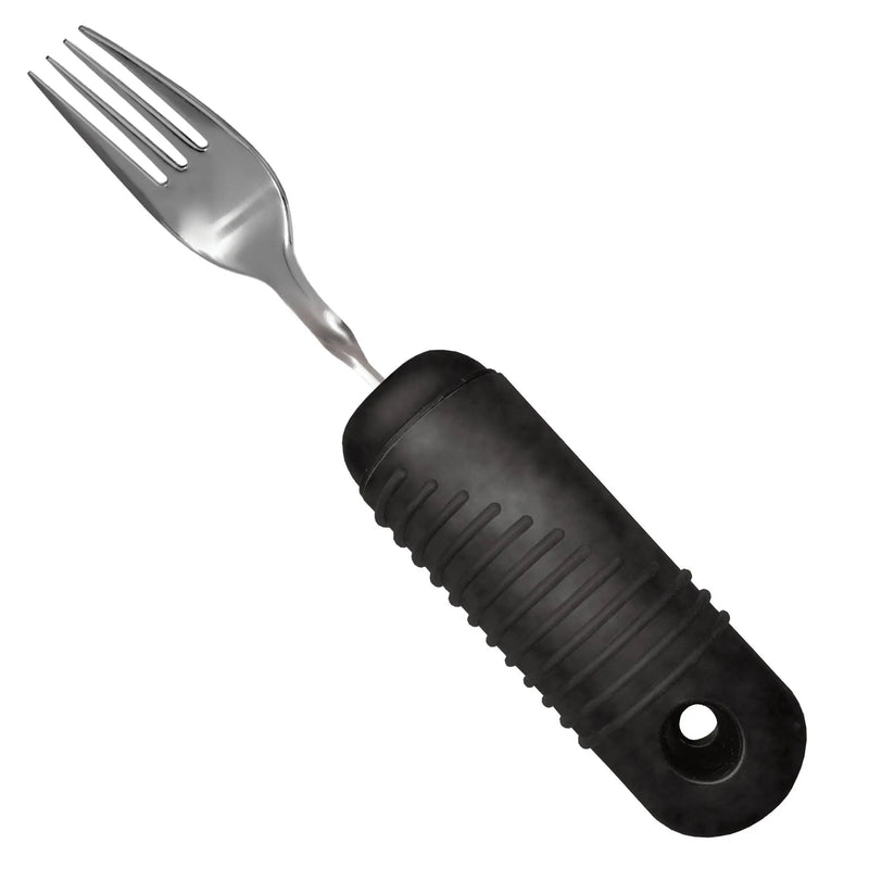 [Australia] - Rehabilitation Advantage Easy Grip Utensil Set with Built-up Handles , Black , 4 Count (Pack of 1) 