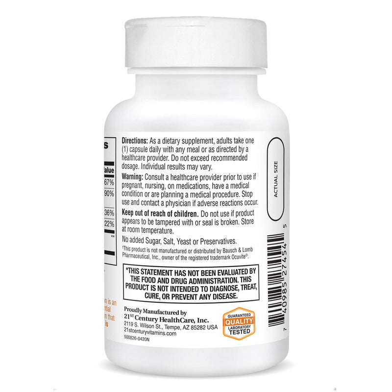 [Australia] - 21st Century Healthy Eyes Lutein and Zeaxanthin Capsules, 60 Count (27454) 