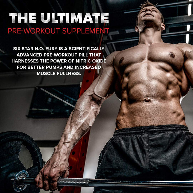 [Australia] - Nitric Oxide Supplement | Six Star Nitric Oxide Fury Pre-Workout | Pre Workout Nitric Oxide Pills for Men & Women | Sports Nutrition Pre-Workout Products | Nitric Oxide Pre Workout Pills, 60 Count 