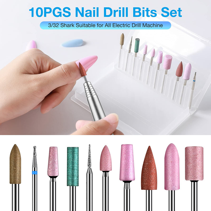 [Australia] - JACA Ceramic Nail Drill Bits Electric Manicure Head Replacement Device For Manicure Pedicure Polishing Mill Cutter Nail Files 