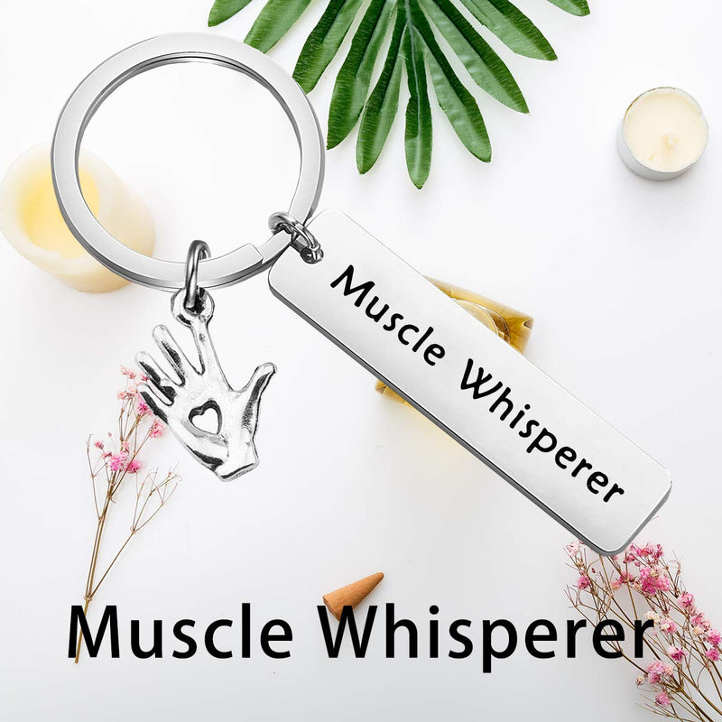 [Australia] - ENSIANTH Massage Therapist Gift Muscle Whisperer with Healing Hand Charm Keychain Gift for Massage Therapist,Massage Therapy School Student Gift Massage Therapist Keychain 