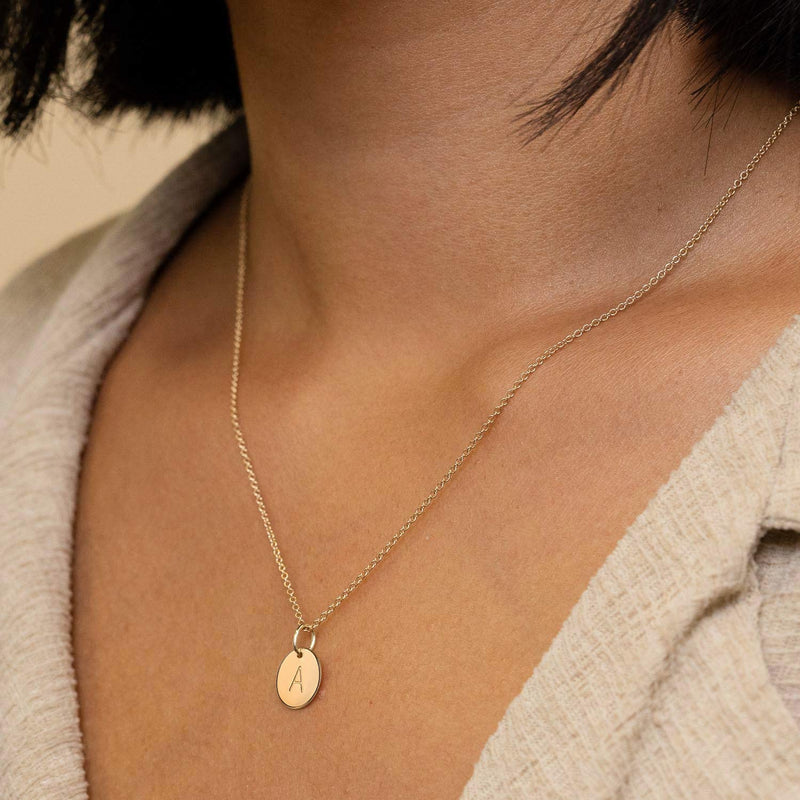 [Australia] - Befettly Initial Necklace,14K Gold-Plated Children Necklace Round Disc Double Side Engraved Hammered Name Necklace 16.5’’ Adjustable Personalized Alphabet Letter Pendant A 