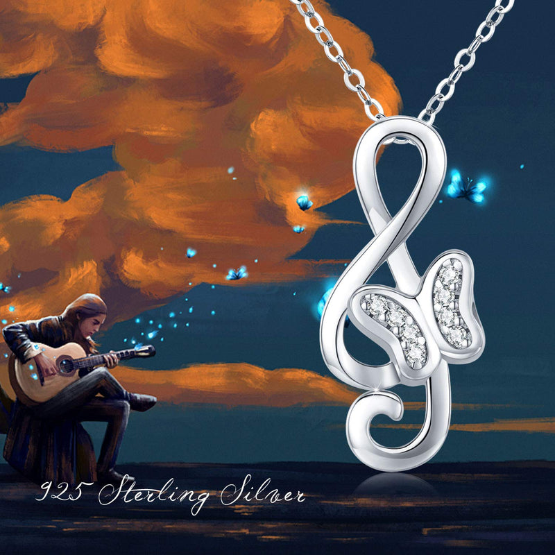 [Australia] - TRISHULA Tree of Life Cremation Locket Necklace for Memorial, Music Note Butterfly/Heart Rose 925 Sterling Silver Urn Jewelry Pendant,Keepsake Charm Pendant Jewelry for Women/Girl/Men B-Music Note Butterfly 