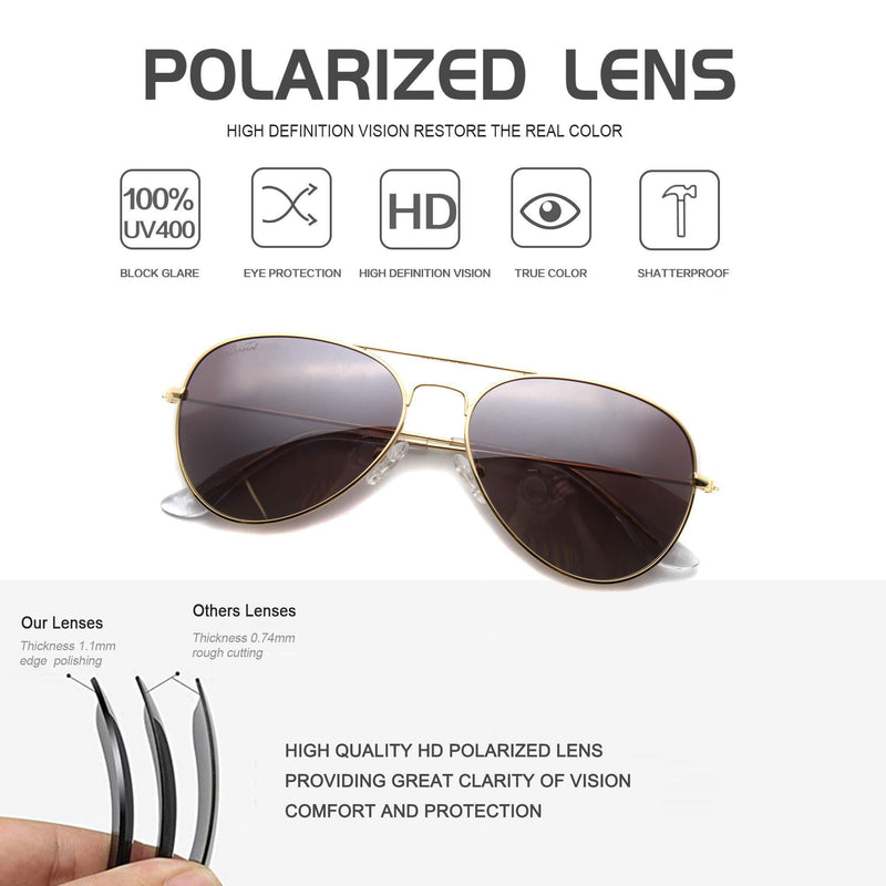 [Australia] - SunCristal Classic metal Sunglasses for small face men women teenager UV400 polarized protection lens sunglasses Gold Frame With Pink Purple Mirror Lens 