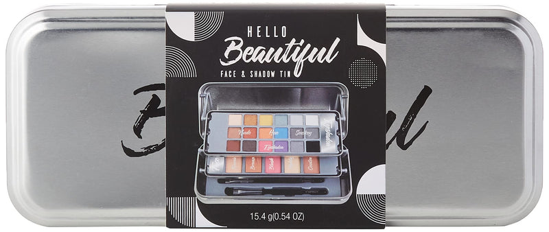 [Australia] - The Color Workshop - New Hello Beautiful - Fashion Tin Case with Cantilever Trays - Complete Professional Makeup Kit for Eyes and Face - Makeup Gift Set for Girls, Teenagers and Women 1580146E 