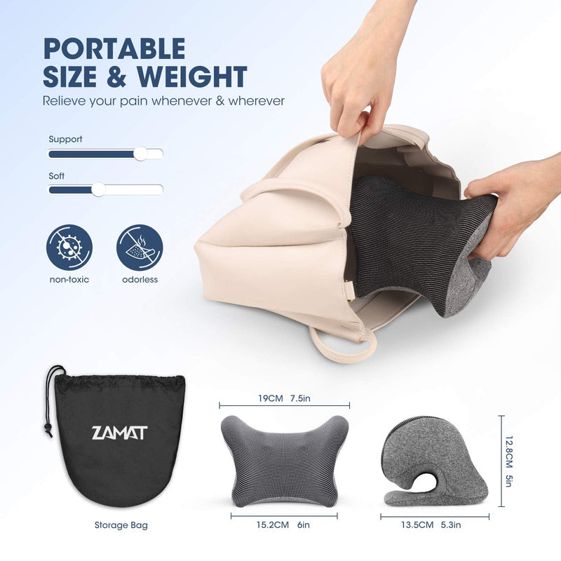 [Australia] - ZAMAT Neck and Shoulder Relaxer with Magnetic Therapy Pillowcase, Neck Stretcher Chiropractic Pillows for Pain Relief, Cervical Traction Device for Relieve TMJ Headache Muscle Tension Spine Alignment Grey 