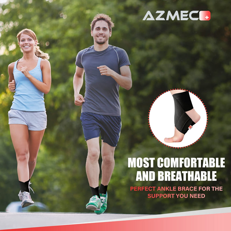 [Australia] - AZMEC Ankle Brace for Sprained Ankle – Adjustable Ankle Wrap for Sprains, Strains, Inflammation, Swelling, Pain, Ankle Braces for Women and Men - (X-Large) X-Large 
