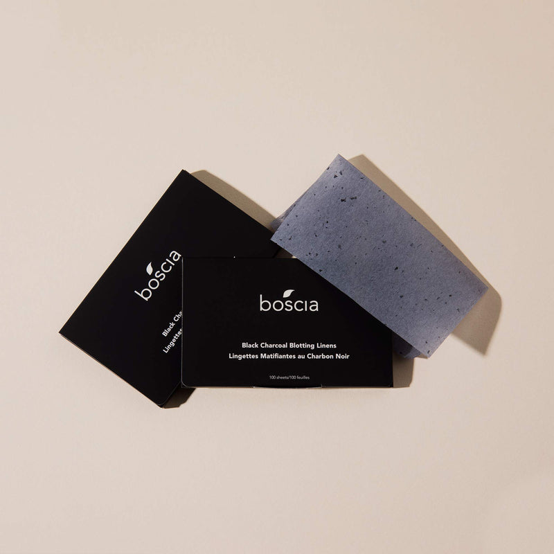 [Australia] - boscia Black Charcoal Blotting Linens - Vegan, Cruelty-Free, Natural and Clean Skincare | Facial Blotting Paper for Absorbing Excess Oil, 100 ct 