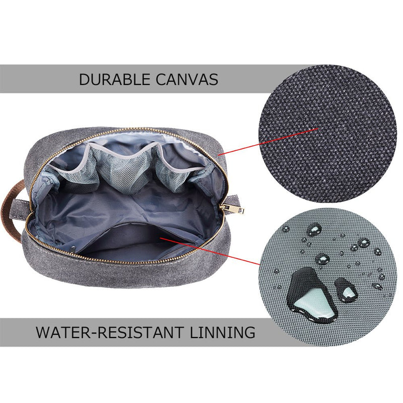 [Australia] - Canvas Shaving Dopp Kits Bag, Waterproof Travel Toiletry Kits Bathroom Shower Bags 