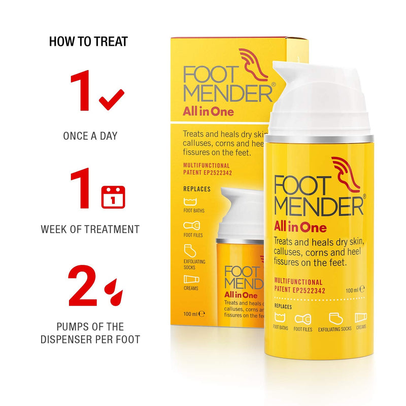 [Australia] - Footmender All in One | Treats and Heals Dry Feet, Hard Skin (calluses), Corns and Cracked Heels (Heel fissures) | Significant Effect After First Treatment | 100ml 