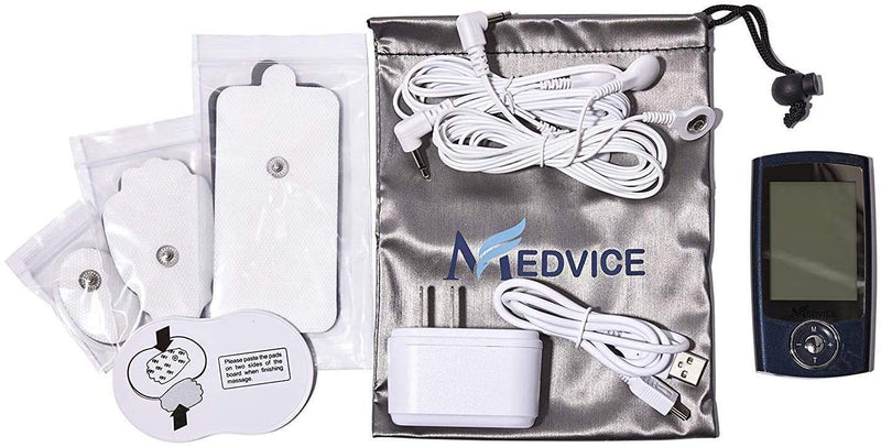 [Australia] - MEDVICE Rechargeable Tens Unit Muscle Stimulator, 2nd Gen 16 Modes & 8 Upgraded Pads for Natural Pain Relief & Management, FDA Cleared Electric Pulse Impulse Mini Massager Machine 