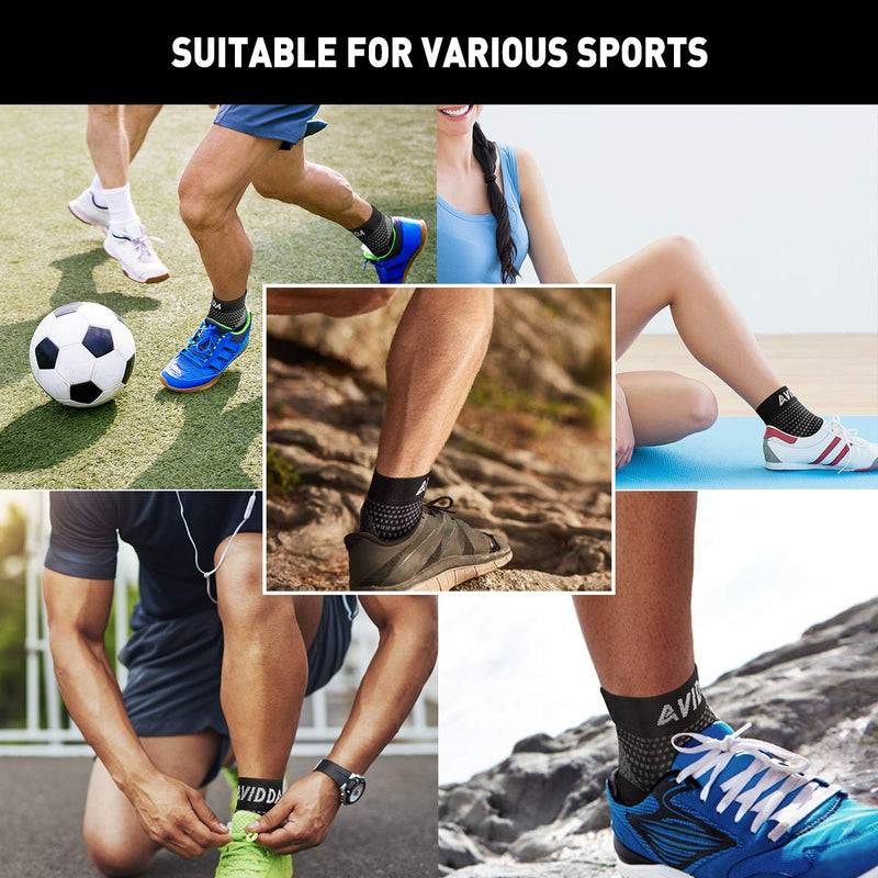 [Australia] - AVIDDA Plantar Fasciitis Socks 1 PAIR, Compression Foot Sleeves for Sport Arthritis Pain Relief, Ankle Support Brace for Men and Women Black M Black Pair 